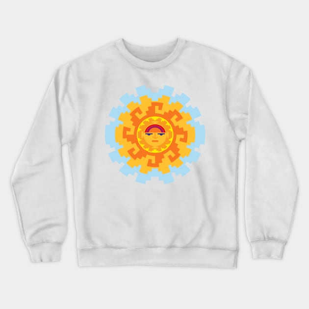 Inca Ethnic Sun Symbol Crewneck Sweatshirt by oknoki